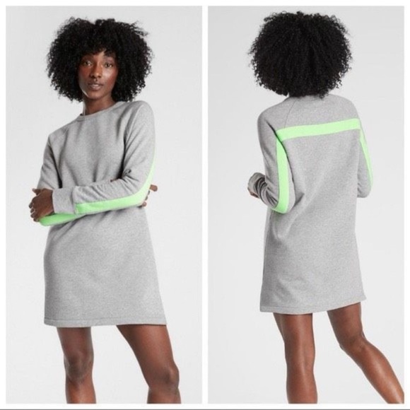 Athleta round trip gray heather sweatshirt dress sz S - Picture 1 of 10